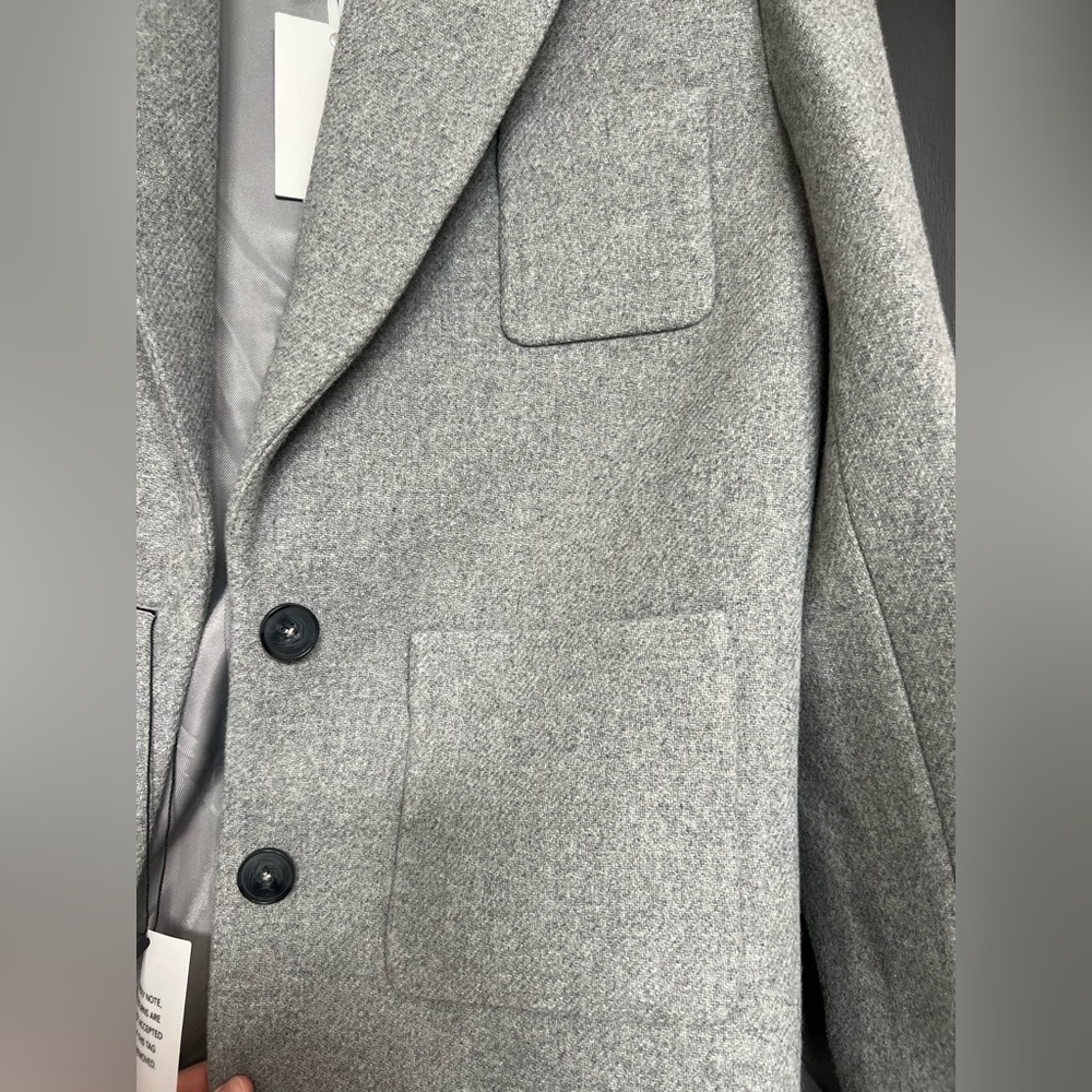 NWT EAVES (Revolve) Shai Manteco Wool Blazer in Light Grey, Size Small - Picture 9 of 11